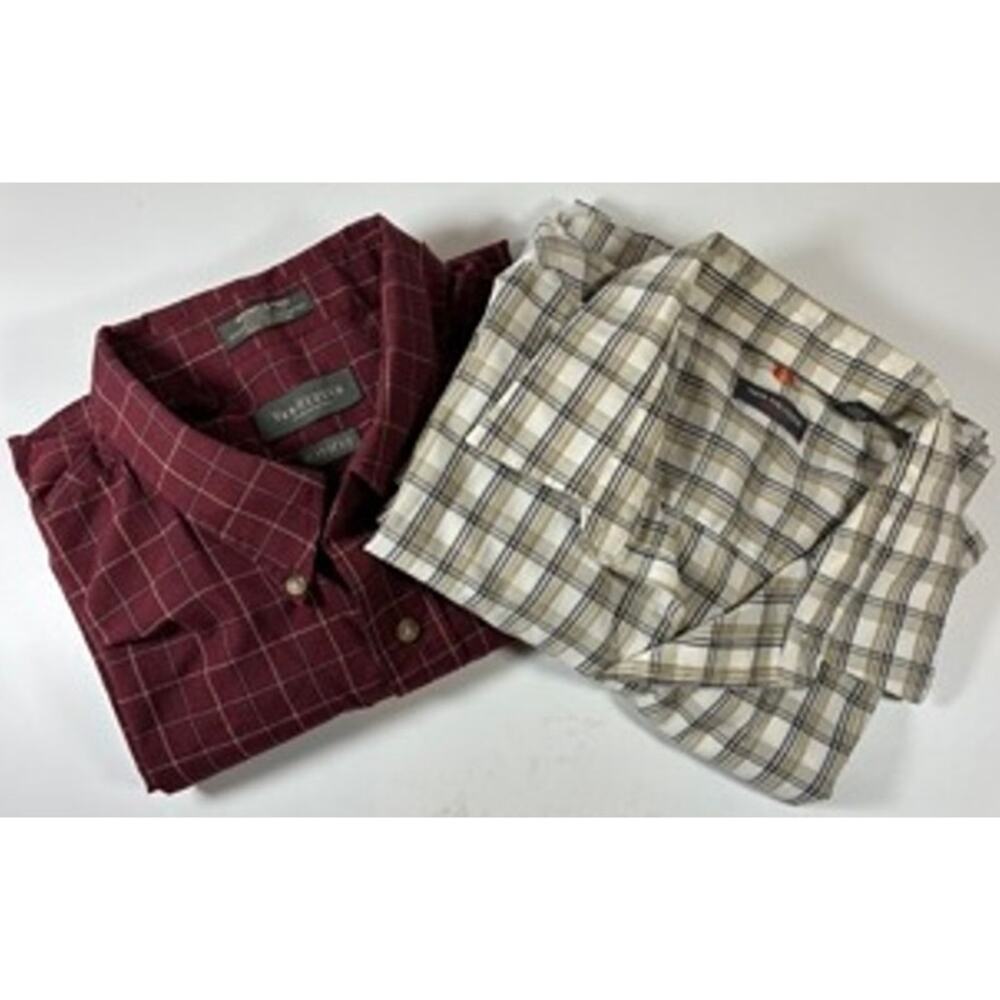 Lot of 2 Van Heusen Mens Shirts, Size XL, 17-17.5